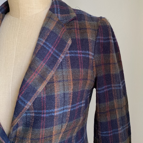 Vintage Urban Outfitters Character Hero Shrunken Plaid Blazer Jacket Size S - Picture 2 of 5
